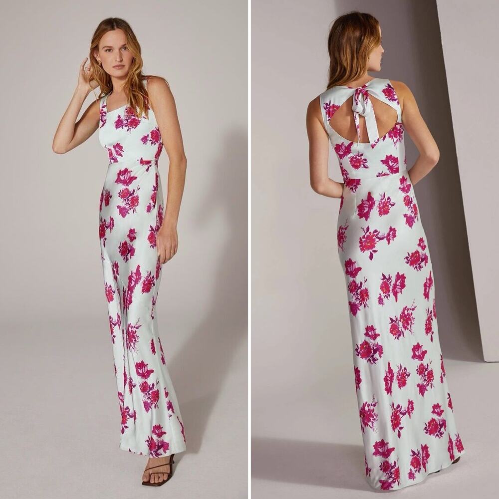 NWT Favorite Daughter The Sunroof Dress Summer Peony Green Pink Maxi Size 4 Sexy